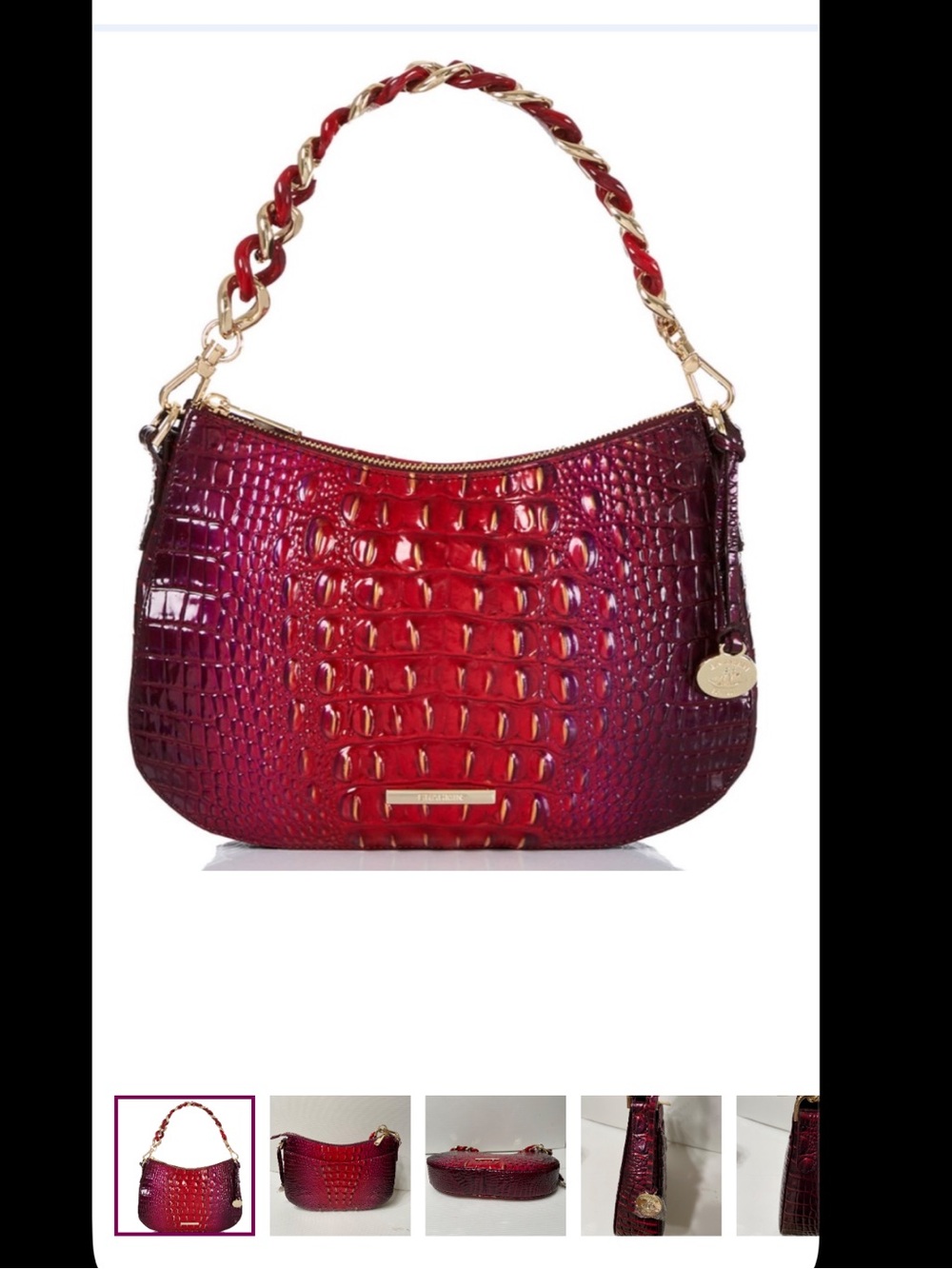 Brahmin Red Crocodile Embossed Women's handbag